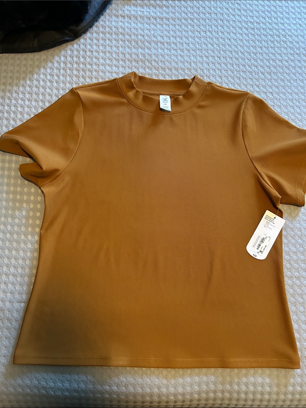 Ottoman Rib Short Sleeve Mock Neck Tee